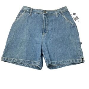 Vintage Cherokee Denim Carpenter Shorts Womens 14 Blue High Rise Y2K 90s NWT